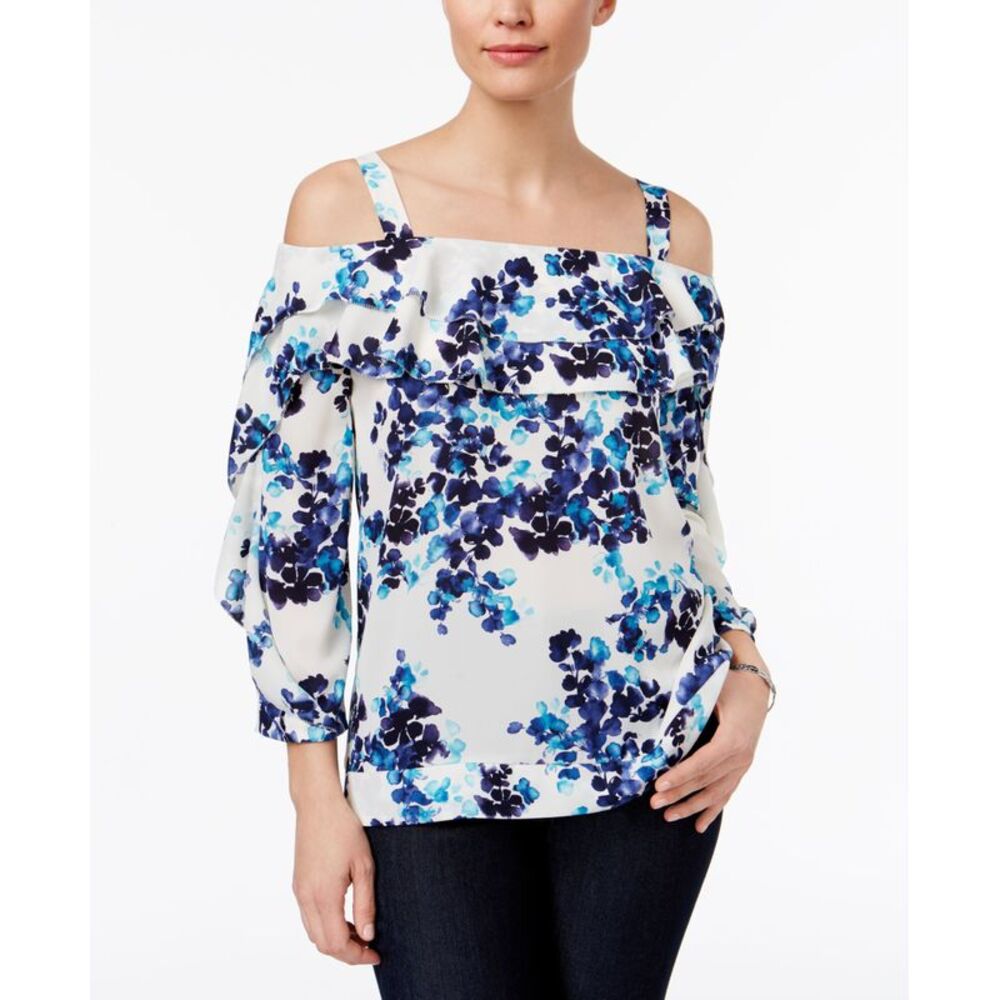 Nydj Ruffled Cold Shoulder Top